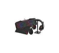 Subsonic - Raiden - Combo Pack d'accessoires Gamer pour PC - Clavier AZERTY - Souris - Casque Gaming - Tapis et Stand