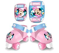 Combo Patins 4 Roues + GENOUILLERES COUDIERES Minnie, 23-27, Blue & White