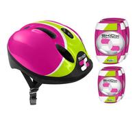 COMBO ROSE Securite Casque + Genouilleres + Coudieres SKIDS CONTROL Rose G