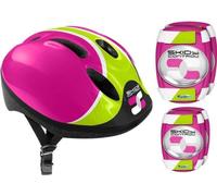 COMBO ROSE Sécurité (Casque + Genouilleres & Coudieres) SKIDS CONTROL