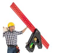 Combo Square - Outil de mesure pour corps en métal - Niveau à bulle robuste - Outil de soudage professionnel pour le travail du bois - Pour une mise en page précise des angles, menuiserie, atelier