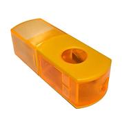 Combo Taille-crayon et gomme à trou unique Couleurs vives Design rotatif Pot à copeaux Orange fluo