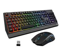 Combo Tungsten - Ensemble Clavier Et Souris Gamer Sans Fil Rétro Éclairés - Clavier Gaming Wireless Azerty + Souris Wireless 2400 Dp