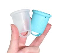Combo Wonder - Pack de deux coupes menstruelles Beppy - Coupes menstruelles sans fuites - Coupe menstruelle en silicone médical - Beppy Cups (Ocean (Bleu/Transparent)