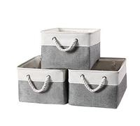 combocube Bacs de rangement de 40 x 30 x 20 cm, panier de rangement avec cordes pour linge, maison, placard, bureau, vêtements, jouets