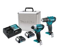 Makita CLX224X Ensemble de 2 machines DF333DZ+TD110DZ (2x1,5Ah+DC10WD+Valise en métal)