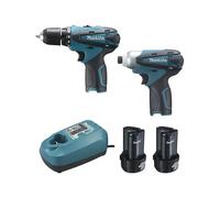 MAKITA Pack Perceuse visseuse 10.8V DF330D + visseuse à chocs TD090D (2x1.3AH) en coffret MAKPAC - MAKITA - LCT204J