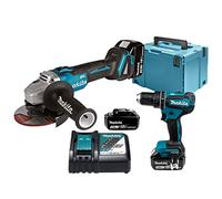 Pack 2 outils MAKITA DLX2334J (DHP485Z + DGA504Z) 18V - 3x batterie 3Ah + chargeur en coffret MakPac 4