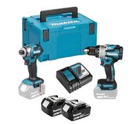 Makita DLX2527TJ Combiné Perceuse/visseuse Sans Fil 18 V Li-ion (DDF489) Et Visseuse À Percussion (DTD173) (2 Batteries 5,0 Ah) Dans Un Coffret Mbox