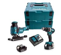 Pack 2 outils MAKITA DLX2355TJ (DHP484 + DJV181) 18V Li-Ion (2x5Ah)