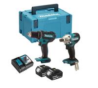 Makita Ensemble combi de perceuse et tournevis 18 V Bleu et noir 439065