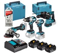 Combopack 4 outils 18V (3x5.0 Ah) (DDF489 + DTD173 + DGA504 + DHR243) - MAKITA DLX4196JX1