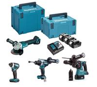 Combopack 4 outils 18V (3x5,0 Ah) en coffret - MAKITA DLX4159TJ