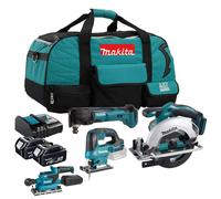 Combopack 4 outils 18V LXT (DTM51+DSS611+DBO380+DJV184) (2x5,0 Ah) dans sac - MAKITA DLX4176TX1