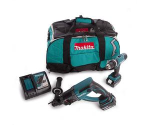 Combopack Perceuse et Perforateur SDS-Plus 18V (2x4,0 Ah) - MAKITA DLX2025M