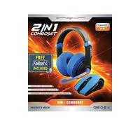 - ComboSet 2 in 1 - Souris de jeu filaire / tressé (1,8 mètre) - USB 2.0 avec 6 boutons - Capteur bleu (800/1600/2400) + Casque Gaming Stereo filaire
