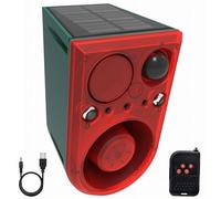 Comboss Détecteur de mouvement solaire : détecteur de mouvement solaire 129 dB super puissant, alarme détecteur de mouvement ultrasonique avec télécommande, prend en charge l'enregistrement 4 modes de