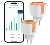 Comboss Prise Wi-Fi 16 A avec mesure de courant, prise intelligente, prise WiFi, compteur des coûts énergétiques, commande vocale, minuterie, programmateur (2 pièce)