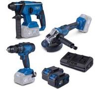 SCHEPPACH - Combot kit 20V IXES : perceuse + perforateur + meuleuse + 2 batteries 4Ah + chargeur