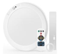 Combuh Plafonnier Led Salle de Bain Detecteur de Mouvement, Lampe Plafond Garage Rechargeable Sans Fil a Pile, Luminaire Eclairage Sans Percage avec Telecommande pour Salon, Cave, Rond 1 Pièce