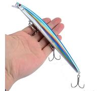 Comcapy 16 Couleurs 18 cm 24g méné leurre de pêche Laser manivelle appât Artificiel Dur en Plastique Gros Faux Poissons leurres appâts de pêche en mer (Color : 4)