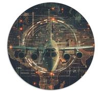 comchauve-souristant Aircraft Puzzle Rond De 1000 Pièces pour Airplane Artistique Art Relaxation Activité Artistique 1000pcs (67.5x67.5cm)