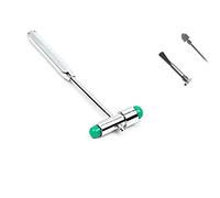Comdent Babinsky Buck Marteau réflexe neurologique 7" Examen diagnostique avec broche et brosse, Acier inoxydable, Vert