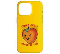 Come Get Peach Jeu de Mots rétro Kawaii Fruits Coque pour iPhone 16 Pro