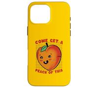 Come Get Peach Jeu de Mots rétro Kawaii Fruits Coque pour iPhone 16 Pro Max