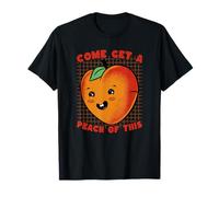 Come Get Peach Jeu de Mots rétro Kawaii Fruits T-Shirt
