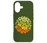 Come & Knock on Our Door Three's Company Groovy Typography Coque pour iPhone 17