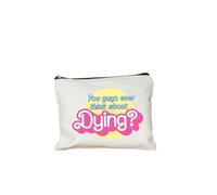 Come on Barbie Trousse de maquillage en toile pour femme Motif dessin animé Trousse à crayons Portefeuille Étudiant Trousse de toilette réutilisable Cadeau, 1, 22cmX18cm