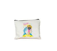Come on Barbie Trousse de maquillage en toile pour femme Motif dessin animé Trousse à crayons Portefeuille Étudiant Trousse de toilette réutilisable Cadeau, 6, 22cmX18cm