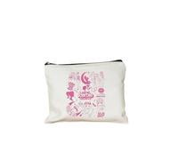 Come on Barbie Trousse de maquillage en toile pour femme Motif dessin animé Trousse à crayons Portefeuille Étudiant Trousse de toilette réutilisable Cadeau, 7, 22cmX18cm