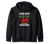 Come Over Welsh Side Red Dragon Drapeau du Pays de Galles Cymru Art Pride Sweat à Capuche