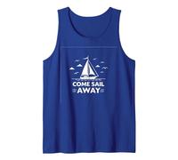 Come Sail Away Nautical Adventure Voilier Débardeur, Homme, Bleu Royal, S