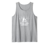 Come Sail Away Nautical Adventure Voilier Débardeur, Homme, Gris Chiné, XL