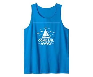 Come Sail Away Nautical Adventure Voilier Débardeur, Homme, Saphir, XL