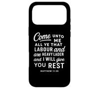 Come Unto Me Matthew 11 28 Verse biblique Écriture Faith Pray Coque pour iPhone 17 Pro Max