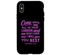 Come Unto Me Matthew 11 28 Verse biblique Écriture Faith Pray Coque pour iPhone X/XS