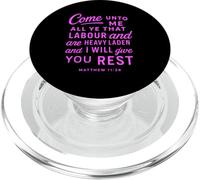 Come Unto Me Matthew 11 28 Verse biblique Écriture Faith Pray PopSockets PopGrip pour MagSafe