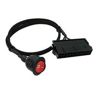 COMeap 24 Broches ATX Alimentation LED Rouge Allumé éteint Changer Pont de Cavalier Adaptateur Tressé Câble 21,5 Pouces (55 cm)