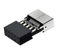 COMeap Adaptateur USB 2.0 vers 3.2 Gen 1 - Type E Key-A - Prise de panneau frontal vers connecteur 9 broches - Adaptateur interne pour carte mère - Compatible avec USB 3.1/3.2 Type-C (20 broches)