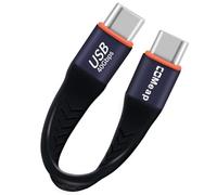 COMeap Câble court USB C vers USB C, câble USB 4 40 Gbit/s de 10,2 cm, câble USB C court plat compatible avec interface Thunderbolt 4/3 pour MacBook, Android Auto, iPad Pro, Nintendo Switch,