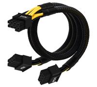 COMeap Câble d'extension PCIe pour blocs d'alimentation Corsair - 63 cm + 23 cm - Double tressage - Noir - ATX 8 broches vers 2 ports PCIe 8 broches (6+2) - Adaptateur pour carte graphique
