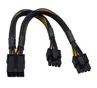 COMeap - Câble Diviseur PCIe 8 Broches (Femelle) vers Double 8 Broches Mâle (6+2) pour Carte Graphique - Extension Tressée 23 cm