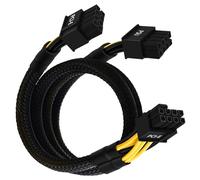 COMeap Câble PCIe 8 broches pour blocs d'alimentation EVGA, 8 broches (mâle) vers double 6 + 2 broches (mâle) - Câble adaptateur PCI Express blindé (25 pouces + 9 pouces)