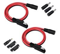 COMeap Lot de 2 câbles adaptateurs SAE vers CC femelle 5,5 x 2,1 mm avec adaptateur d'inversion de polarité SAE pour chargeur de panneau solaire et batterie automobile 14 AWG 60 cm