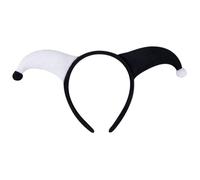 Comebachome Bandeau de bouffon, bandeau de clown et blanc, chapeau bouffon en peluche, costume joker drôle pour accessoire costume carnaval, déguisement d'Halloween, chapeau