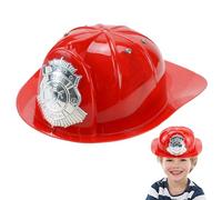 Comebachome Chapeau de Pompier pour Enfants, Casque de Pompier en Bassin en Plastique avec Badge, Chapeau de Pompier pour Enfants, Casque de feu pour Enfants pour Costume de Cosplay
